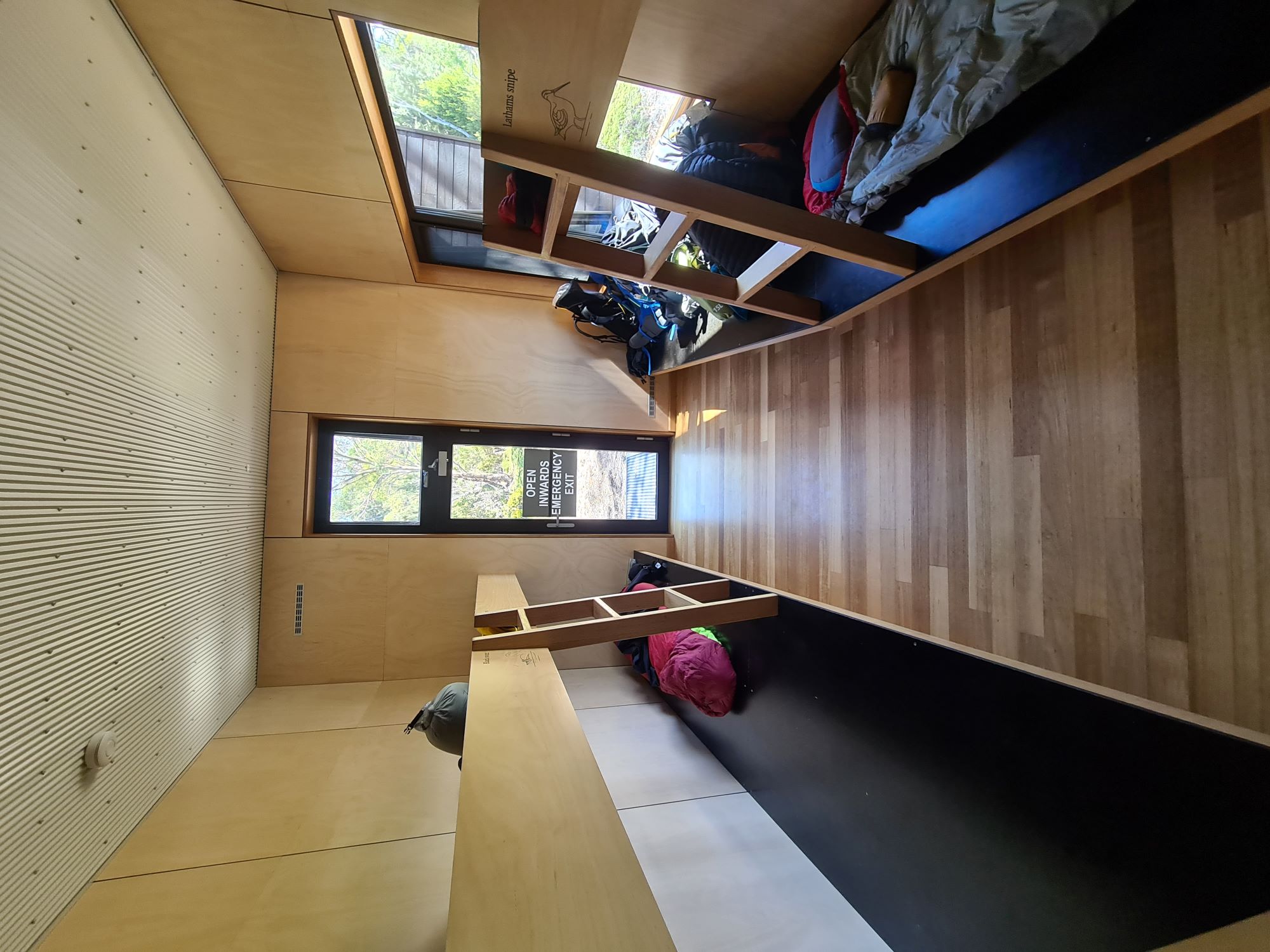 A typical smaller bunk room in one of the new huts.